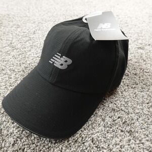 New Balance Hat Cap Adjustable Strap Back Black Running Performance Active Mens